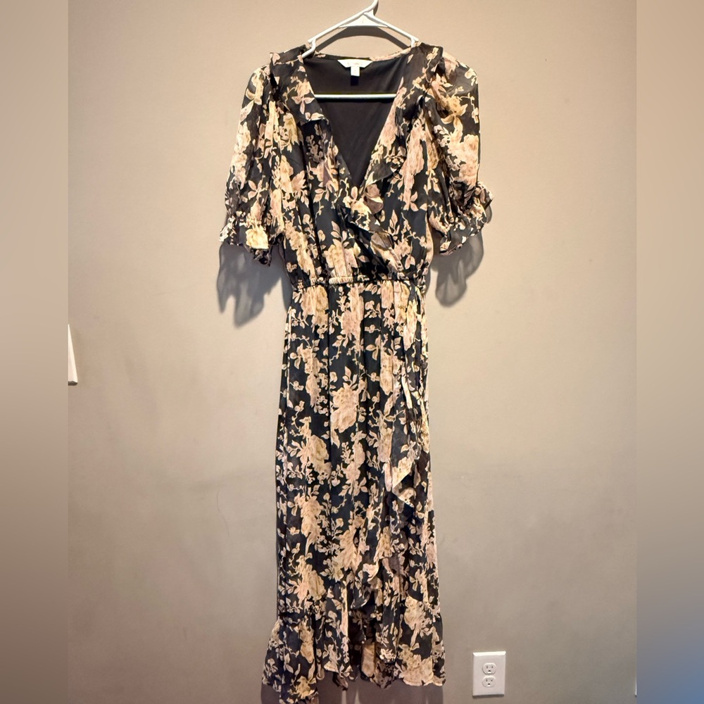 LC Lauren Conrad Black and Cream Asymmetrical Dress